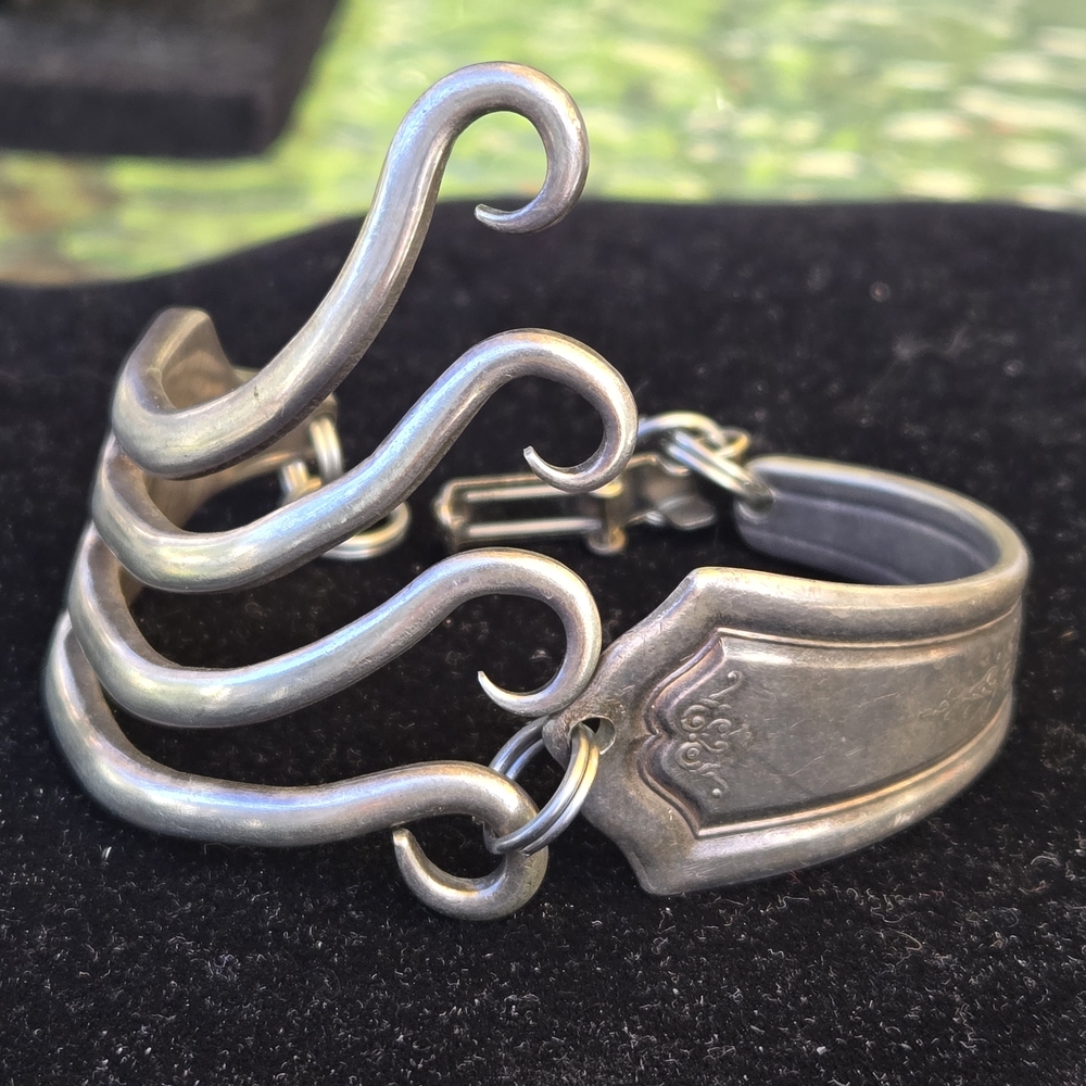 Vintage Fork Artisian Silver Bracelet